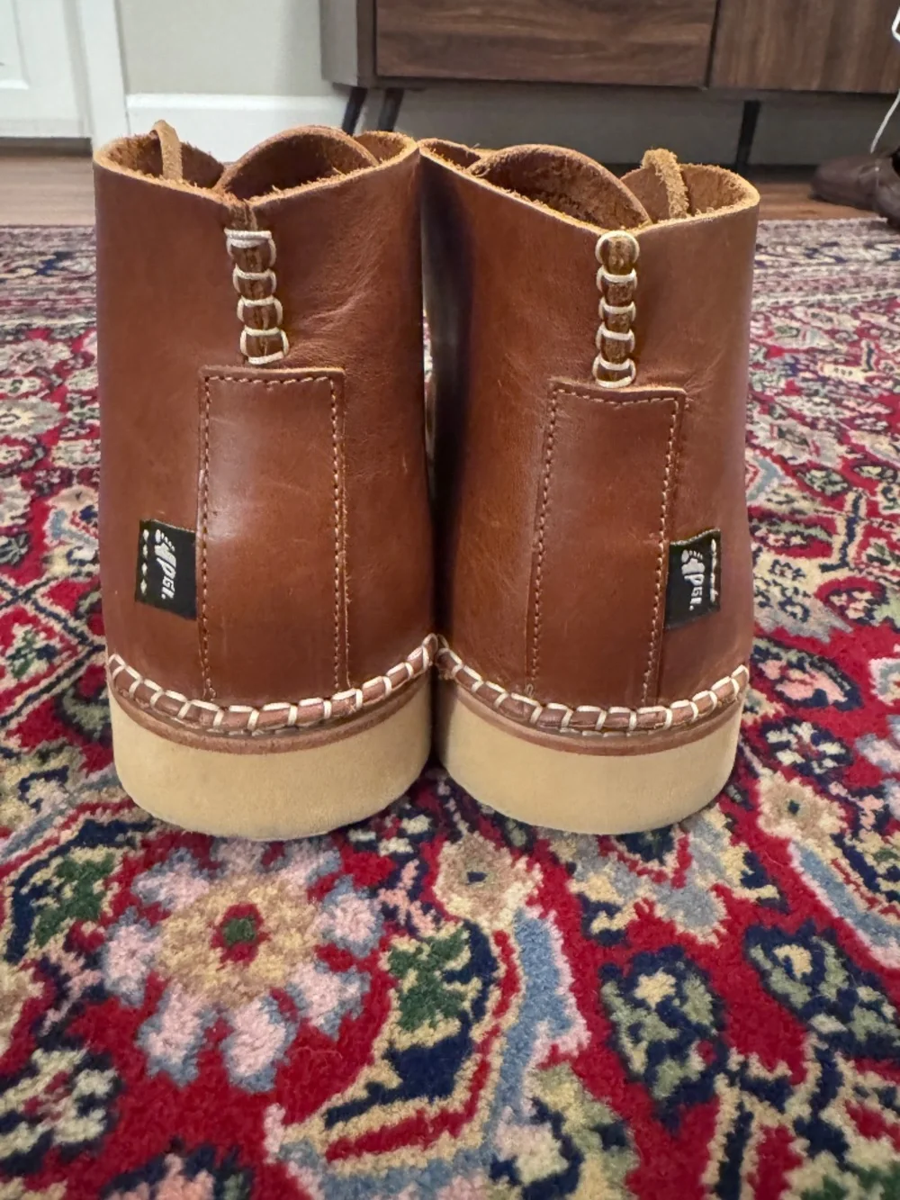 Share Yogi Lucas Brown Leather Moc Toe Vibram Chukka Boots UK 11 US 12 Portugal